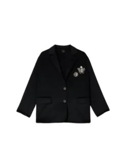 Oltre Marynarka R207J000297N033 Czarny Baggy Fit