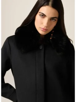 Oltre Płaszcz zimowy 0002J000153N033 Czarny Baggy Fit