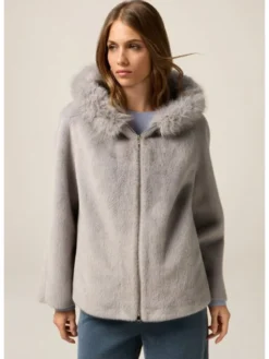 Oltre Płaszcz zimowy 0079J000122N013 Szary Baggy Fit
