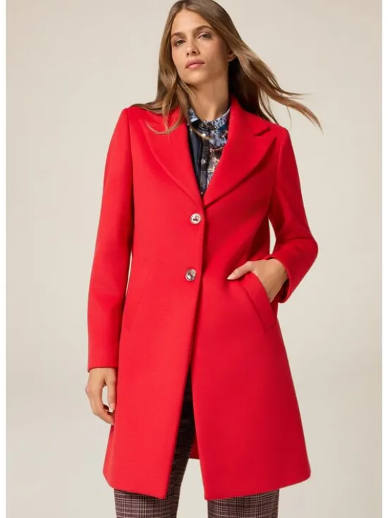 Oltre Płaszcz zimowy 8723R001290N016 Czerwony Regular Fit