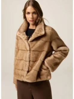Oltre Płaszcz zimowy 8719R001286N002 Kremowy Boxy Fit