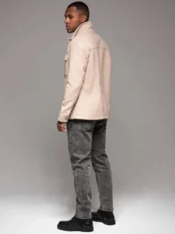 Ombre Jeansy OM-PADP-0217 Szary Regular Fit
