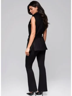 Ombre Kamizelka LW-BLZV-0102 Czarny Regular Fit