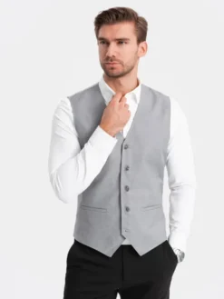 Ombre Kamizelka OM-BLZV-0112 Szary Fitting Fit