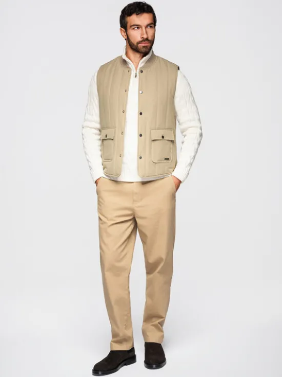 Ombre Kamizelka OM-JAVJ-0323 Beżowy Regular Fit