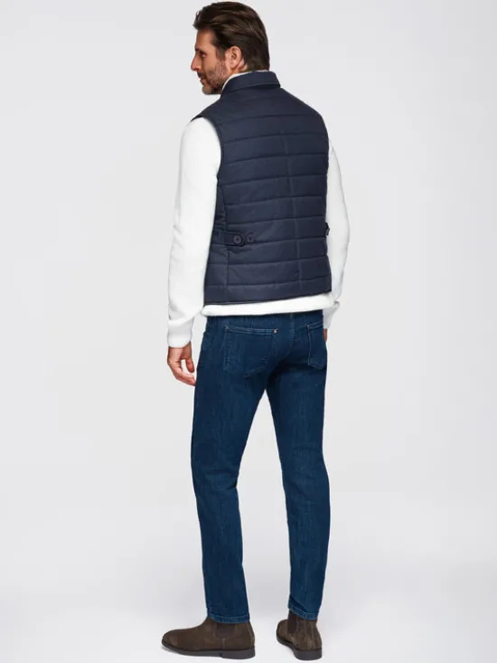 Ombre Kamizelka OM-JAVJ-0275 Granatowy Regular Fit