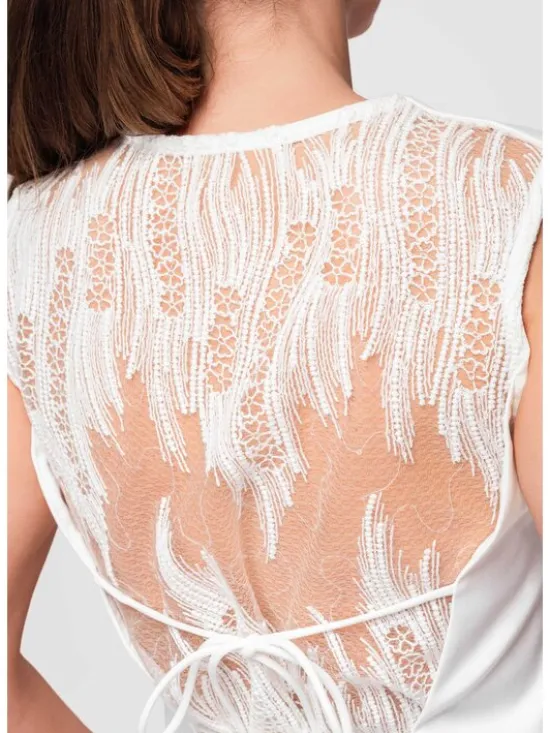 Ombre Kamizelka OW-VE-E0002 Biały Slim Fit