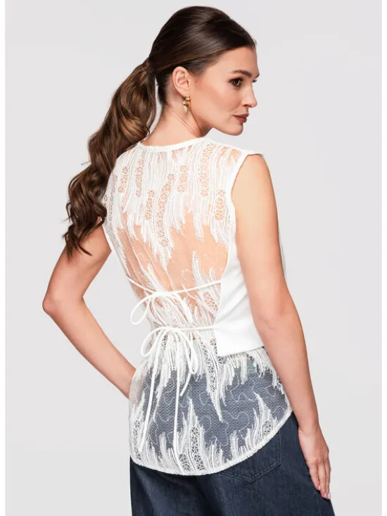 Ombre Kamizelka OW-VE-E0002 Biały Slim Fit