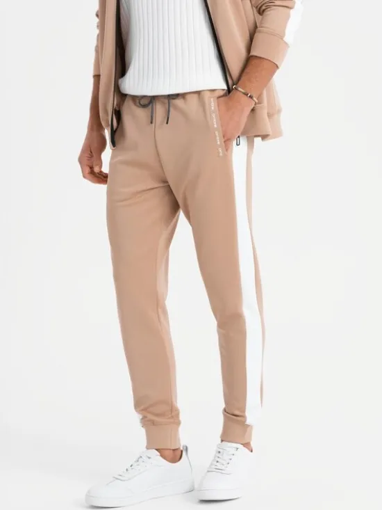 Ombre Komplet dresowy Z118 Beżowy Regular Fit