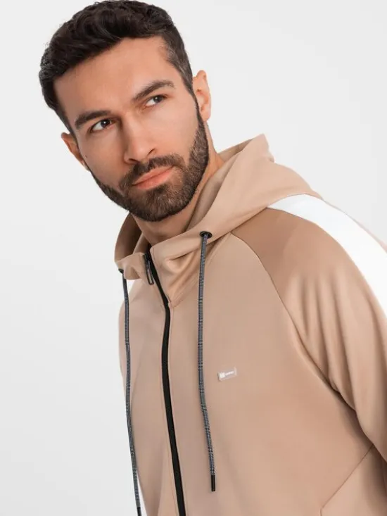 Ombre Komplet dresowy Z118 Beżowy Regular Fit