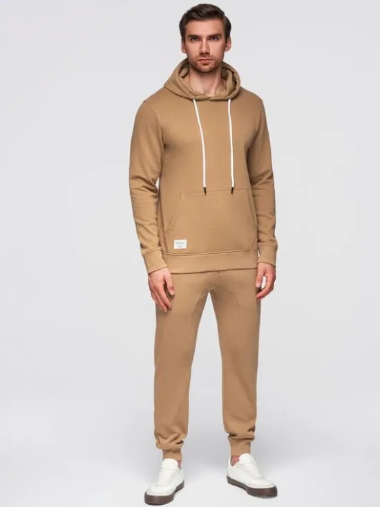 Ombre Komplet dresowy Z121 Brązowy Regular Fit