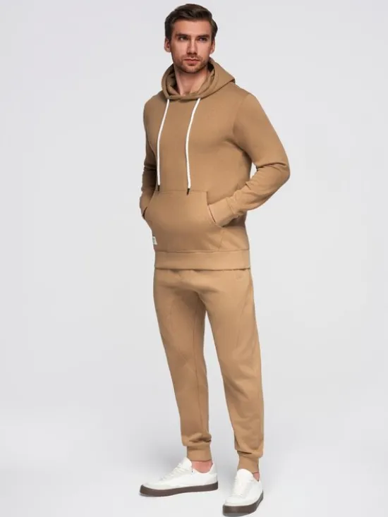 Ombre Komplet dresowy Z121 Brązowy Regular Fit