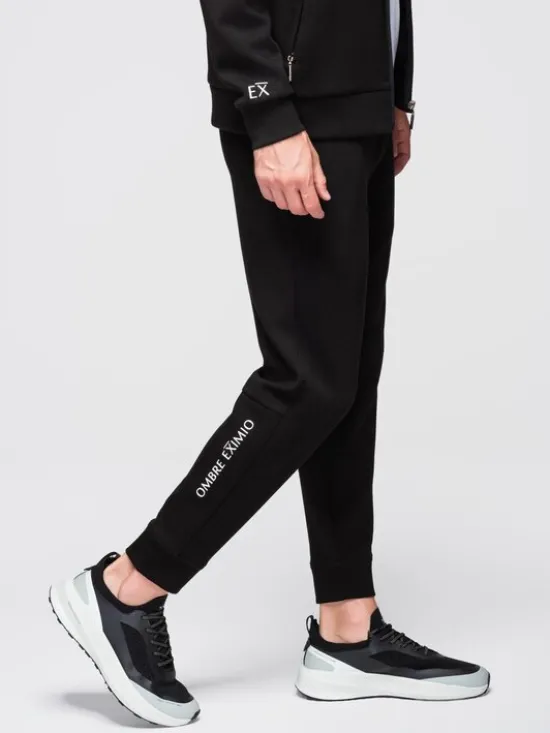 Ombre Komplet dresowy Z115 Czarny Regular Fit