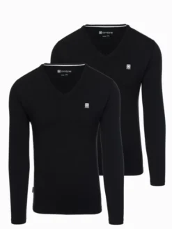 Ombre Komplet longsleeve Z103 Czarny Regular Fit