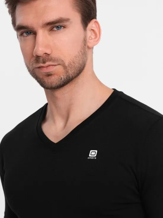 Ombre Komplet longsleeve Z103 Czarny Regular Fit