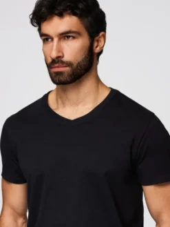 Ombre Komplet t-shirtów OM-TSBS-0281 Czarny Regular Fit