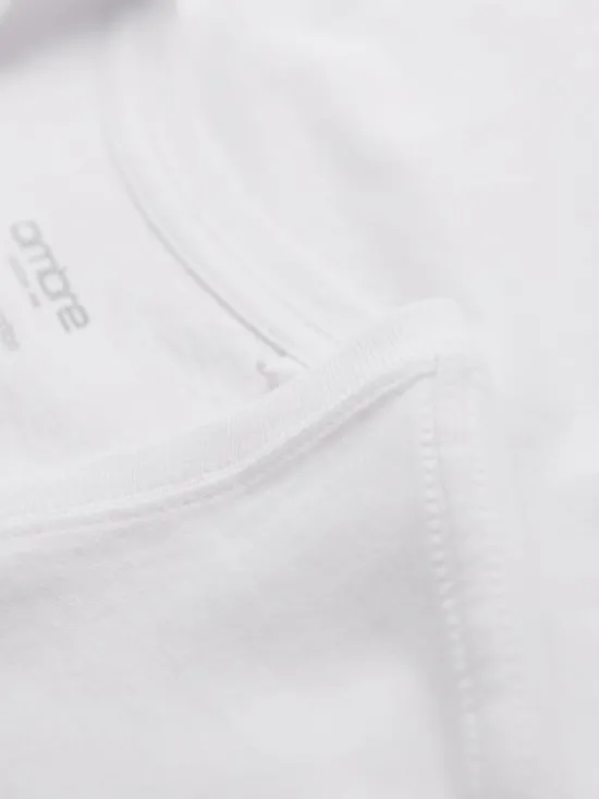 Ombre Komplet t-shirtów OM-TSBS-0281 Biały Regular Fit