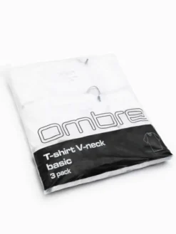 Ombre Komplet t-shirtów OM-TSBS-0281 Biały Regular Fit