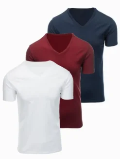 Ombre Komplet t-shirtów OM-TSBS-0281 Kolorowy Regular Fit