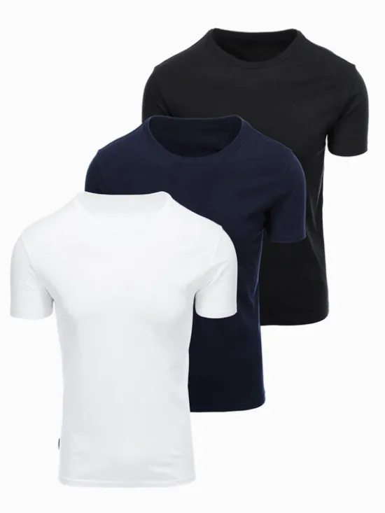 Ombre Komplet t-shirtów OM-TSBS-0268 Kolorowy Regular Fit