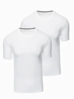 Ombre Komplet t-shirtów Z101 Biały Slim Fit
