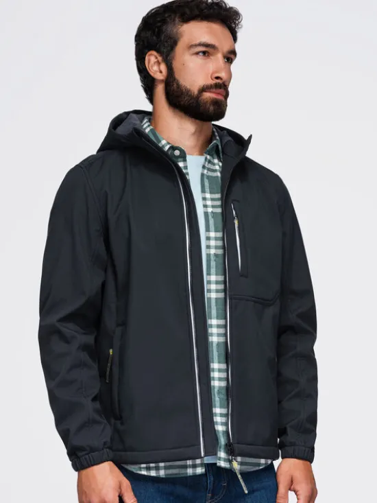 Ombre Kurtka przejściowa OM-JANP-0292 Czarny Regular Fit
