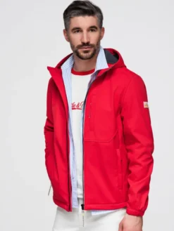 Ombre Kurtka przejściowa OM-JANP-0292 Czerwony Regular Fit