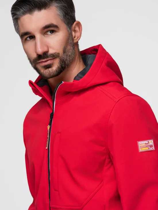Ombre Kurtka przejściowa OM-JANP-0292 Czerwony Regular Fit