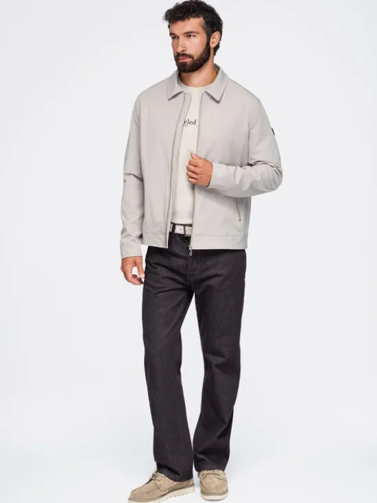 Ombre Kurtka przejściowa OM-JANP-0224 Szary Regular Fit
