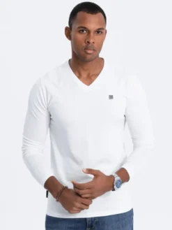 Ombre Longsleeve OM-LSCL-0110 Biały Regular Fit