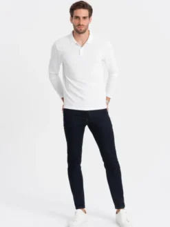 Ombre Longsleeve OM-POBL-0114 Biały Fitting Fit