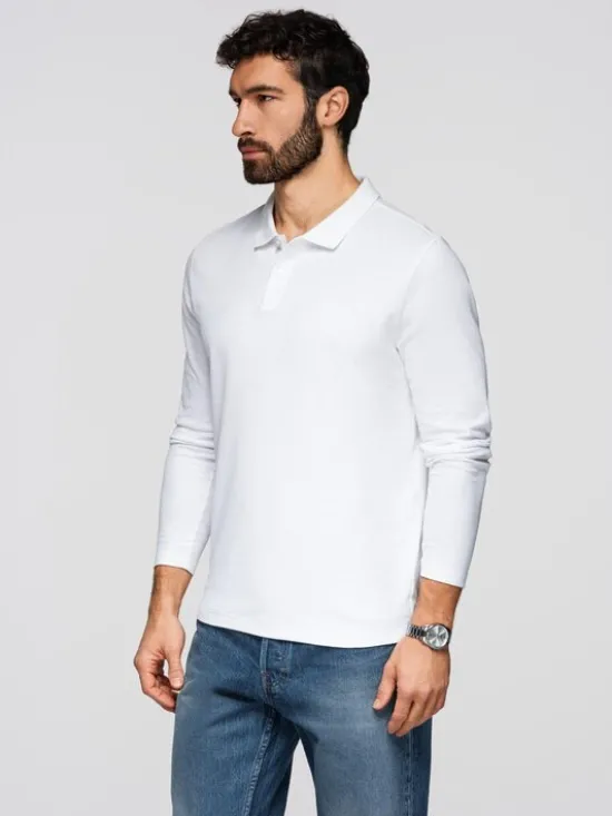 Ombre Longsleeve OM-POBL-0162 Biały Regular Fit