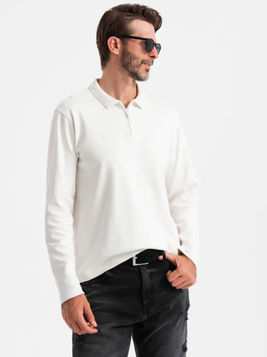 Ombre Longsleeve OM-POLS-0130 Biały Regular Fit