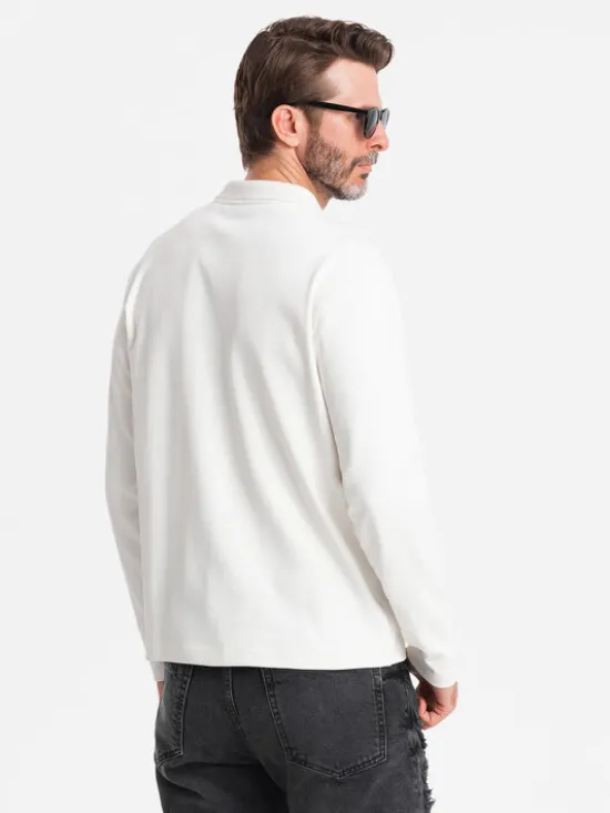 Ombre Longsleeve OM-POLS-0130 Biały Regular Fit