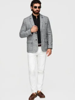 Ombre Marynarka M169 Czarny Regular Fit