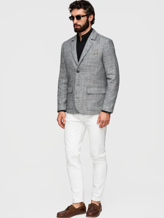 Ombre Marynarka M169 Czarny Regular Fit