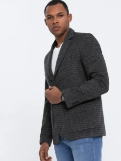 Ombre Marynarka OM-BLZB-0117 Szary Classic Fit