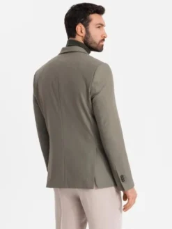 Ombre Marynarka OM-BLZB-0135 Zielony Slim Fit