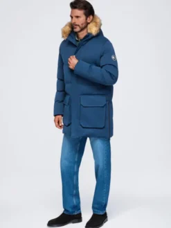 Ombre Parka OM-JALJ-0310 Granatowy Loose Fit