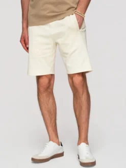 Ombre Szorty materiałowe OM-SRBS-0205 Kremowy Relaxed Fit