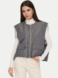 ONLY Bezrękawnik Mary 15338137 Szary Loose Fit