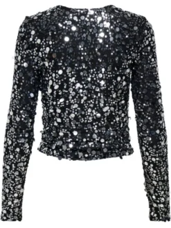 ONLY Bluzka Catina 15358382 Czarny Slim Fit