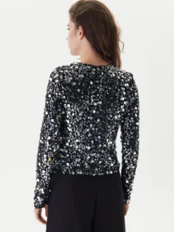ONLY Bluzka Catina 15358382 Czarny Slim Fit