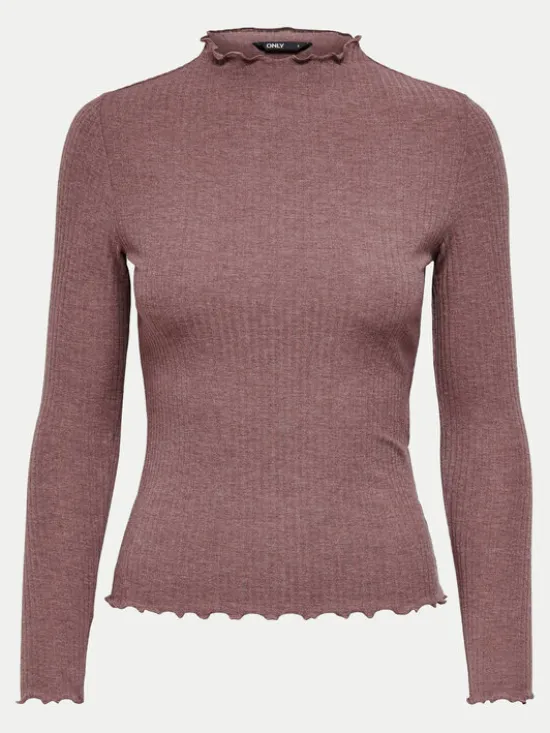 ONLY Bluzka Emma 15180040 Różowy Slim Fit