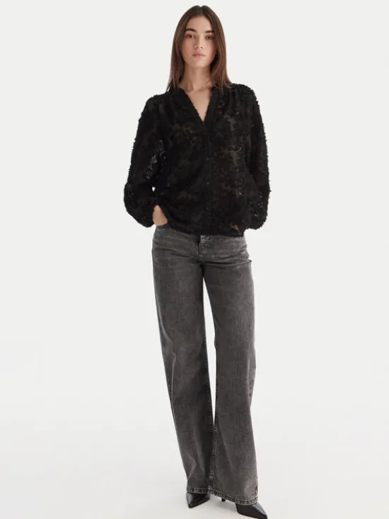 ONLY Bluzka Korsa 15360837 Czarny Oversize