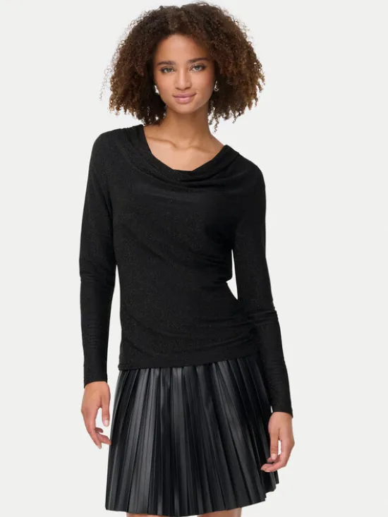 ONLY Bluzka Rich 15360265 Czarny Regular Fit