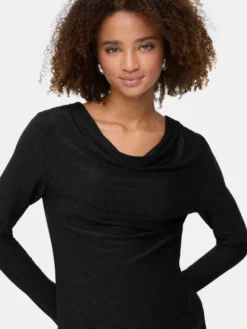 ONLY Bluzka Rich 15360265 Czarny Regular Fit