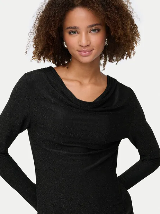 ONLY Bluzka Rich 15360265 Czarny Regular Fit