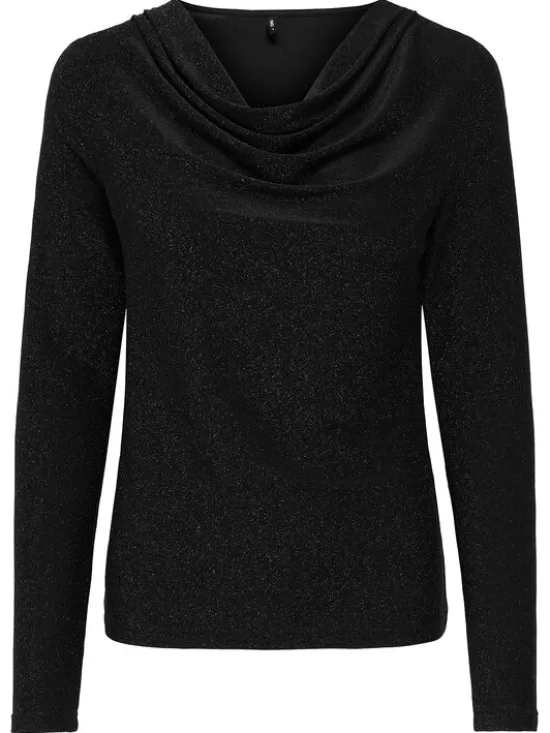 ONLY Bluzka Rich 15360265 Czarny Regular Fit
