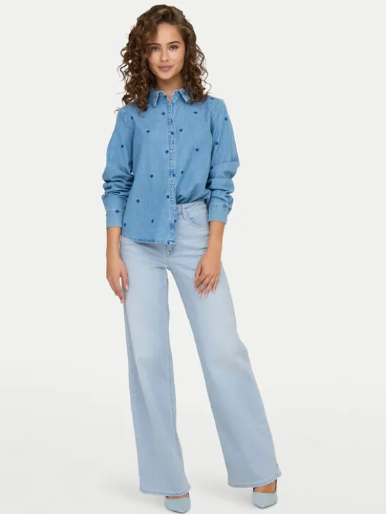 ONLY Jeansy Madison 15338289 Błękitny Wide Leg